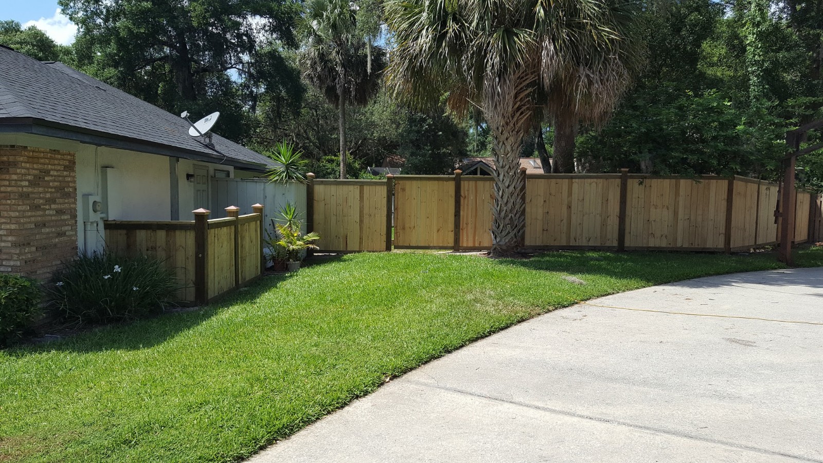 wooden fencing outside house