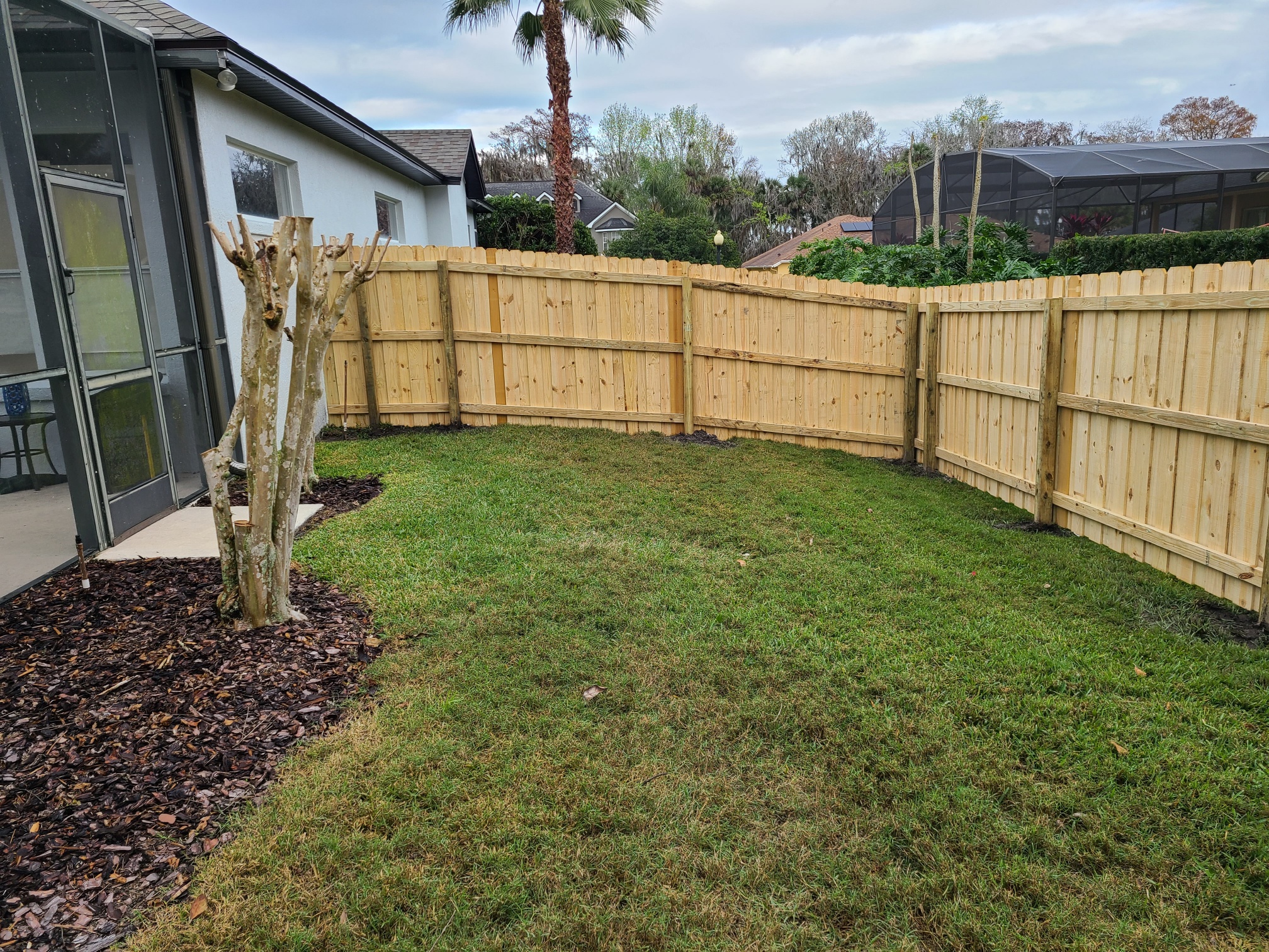 wooden fence outside house